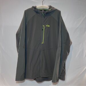 Outdoor Research Ferrosi Hooded Jacket - Grey w/green accents-Size XXL